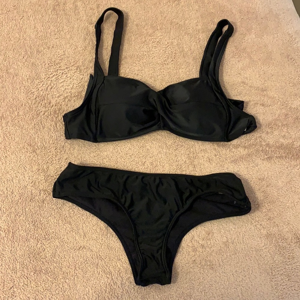 Black bikini adjustable strap and tie back SMALL
